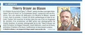 LE BLASON DEDICACE THIERRY BRAYER AIX